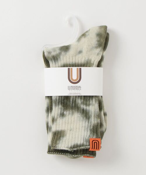 UNIVERSAL OVERALL（ユニバーサルオーバーオール）の「【UNIVERSAL OVERALL/ユニバーサルオーバーオール】むら染めリブクルー ソックス（ソックス/靴下・レディース・オレンジ/イエロー/グリーン/ブラック/パープル/ネイビー/レモンイエロー/ミント/スカイブルー/グレー/カーキ・23-25）」の4枚目の写真