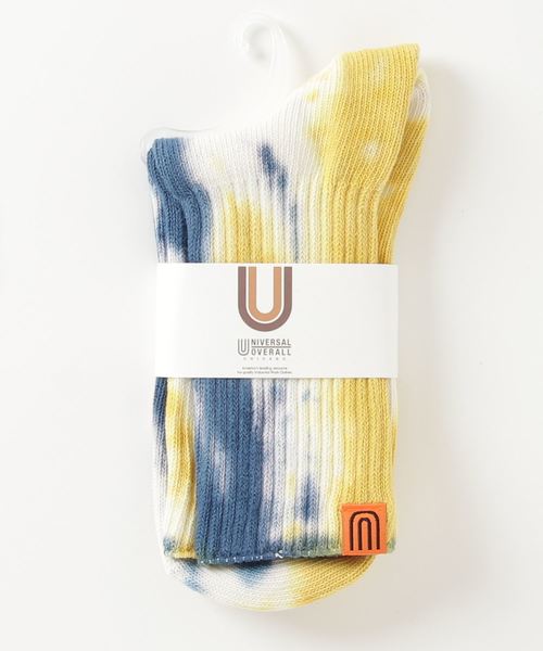 UNIVERSAL OVERALL（ユニバーサルオーバーオール）の「【UNIVERSAL OVERALL/ユニバーサルオーバーオール】むら染めリブクルー ソックス（ソックス/靴下・レディース・オレンジ/イエロー/グリーン/ブラック/パープル/ネイビー/レモンイエロー/ミント/スカイブルー/グレー/カーキ・23-25）」の9枚目の写真