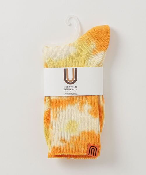 UNIVERSAL OVERALL（ユニバーサルオーバーオール）の「【UNIVERSAL OVERALL/ユニバーサルオーバーオール】むら染めリブクルー ソックス（ソックス/靴下・レディース・オレンジ/イエロー/グリーン/ブラック/パープル/ネイビー/レモンイエロー/ミント/スカイブルー/グレー/カーキ・23-25）」の10枚目の写真
