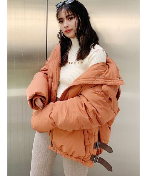 GYDA（ジェイダ）の「サイドベルト2WAYミドルダウンコート（ダウンジャケット/コート・レディース・ブラック/オレンジ/その他1・FREE）」の11枚目の写真