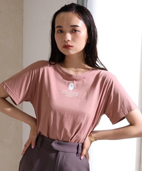 one after another NICE CLAUP（ワンアフターアナザーナイスクラップ）の「なないろアソートTシャツ（Tシャツ/カットソー・レディース・オフホワイト/サックスブルー/ピンク/ブルー/ホワイト系その他/ピンク系その他/ライトベージュ・FREE）」の7枚目の写真