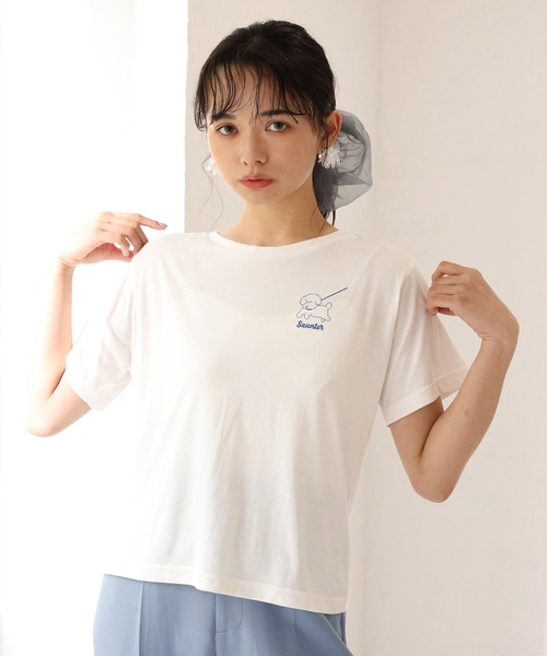 one after another NICE CLAUP（ワンアフターアナザーナイスクラップ）の「なないろアソートTシャツ（Tシャツ/カットソー・レディース・オフホワイト/サックスブルー/ピンク/ブルー/ホワイト系その他/ピンク系その他/ライトベージュ・FREE）」の2枚目の写真