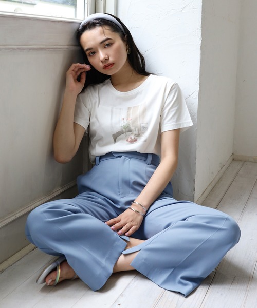 one after another NICE CLAUP（ワンアフターアナザーナイスクラップ）の「なないろアソートTシャツ（Tシャツ/カットソー・レディース・オフホワイト/サックスブルー/ピンク/ブルー/ホワイト系その他/ピンク系その他/ライトベージュ・FREE）」の10枚目の写真