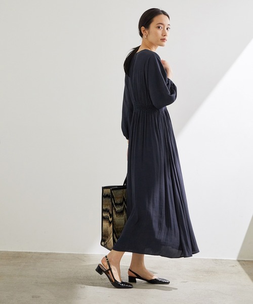 ADAM ET ROPE'(アダムエロペ)の「デシンジャガードウエストマークワンピース(ワンピース・レディース・ネイビー/オレンジ・FREE)」の5枚目の写真