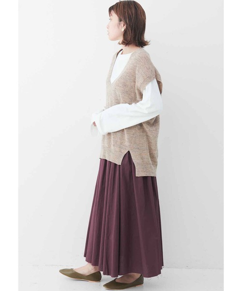 MEDE19F（メデジュウキュウ）の「ＭＥＤＥ１９Ｆ　ウールリネン混ニットベスト（ベスト・レディース・イエロー/モカ・MEDIUM/LARGE/X-LARGE）」の9枚目の写真