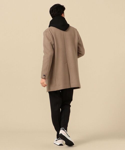 SHIPS（シップス）の「SHIPS: スーパー120'S EX FINE WOOL 反染め メルトン スタンドカラー コート（ステンカラーコート・メンズ・カーキ・SMALL/MEDIUM/LARGE/X-LARGE）」の12枚目の写真