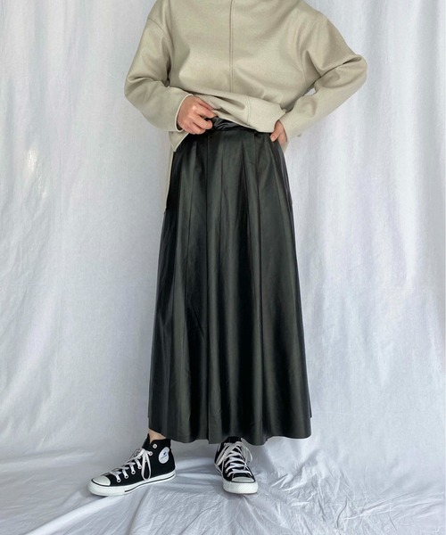 PICCIN（ピッチン）の「フェイクレザーロングスカート（スカート・レディース・ブラック/ブラウン・M）」の20枚目の写真