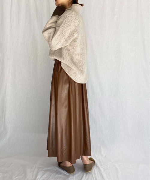 PICCIN（ピッチン）の「フェイクレザーロングスカート（スカート・レディース・ブラック/ブラウン・M）」の14枚目の写真