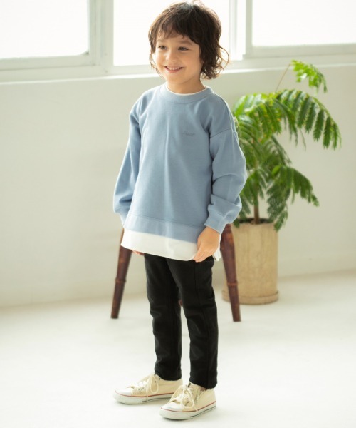 GLOBAL WORK（グローバルワーク）の「【キッズ】速乾DRYレイヤード/918336（Tシャツ/カットソー・キッズ・ダークグレー/サックスブルー/ブラック/ライトグリーン/アイボリー・100cm/140cm/130cm/110cm/120cm）」の6枚目の写真