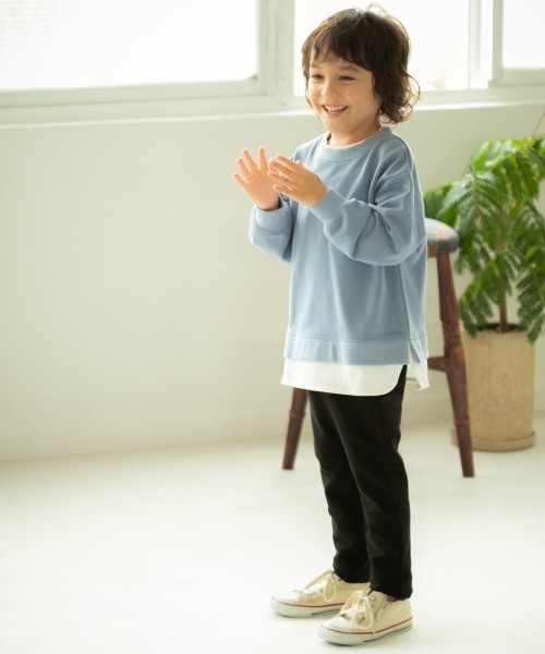 GLOBAL WORK（グローバルワーク）の「【キッズ】速乾DRYレイヤード/918336（Tシャツ/カットソー・キッズ・ダークグレー/サックスブルー/ブラック/ライトグリーン/アイボリー・100cm/140cm/130cm/110cm/120cm）」の8枚目の写真