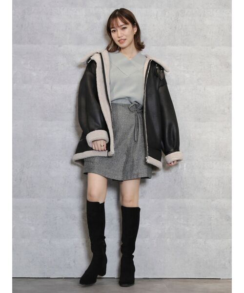 dazzlin（ダズリン）の「レザーライクボアブルゾン（ブルゾン・レディース・ブラック/ブラウン・FREE）」の3枚目の写真