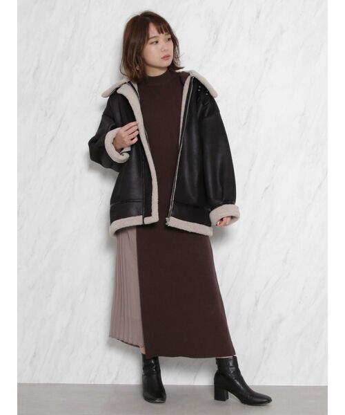 dazzlin（ダズリン）の「レザーライクボアブルゾン（ブルゾン・レディース・ブラック/ブラウン・FREE）」の11枚目の写真