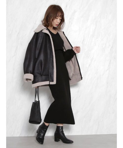 dazzlin（ダズリン）の「レザーライクボアブルゾン（ブルゾン・レディース・ブラック/ブラウン・FREE）」の12枚目の写真