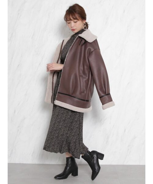 dazzlin（ダズリン）の「レザーライクボアブルゾン（ブルゾン・レディース・ブラック/ブラウン・FREE）」の15枚目の写真