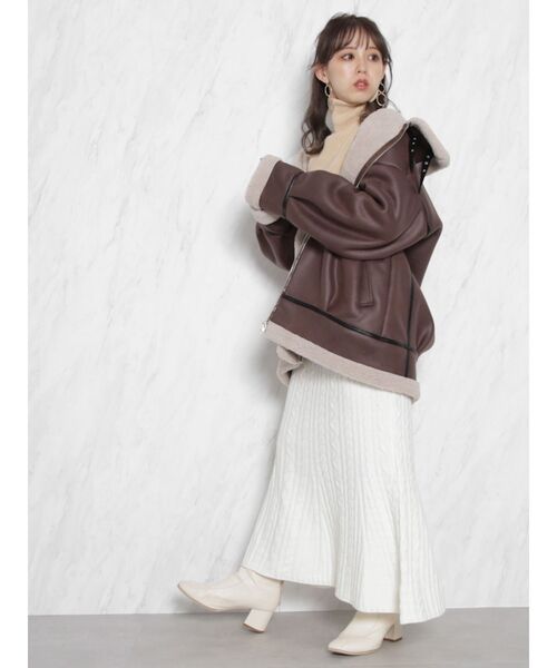 dazzlin（ダズリン）の「レザーライクボアブルゾン（ブルゾン・レディース・ブラック/ブラウン・FREE）」の17枚目の写真