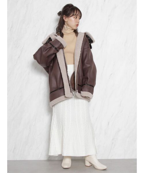 dazzlin（ダズリン）の「レザーライクボアブルゾン（ブルゾン・レディース・ブラック/ブラウン・FREE）」の18枚目の写真