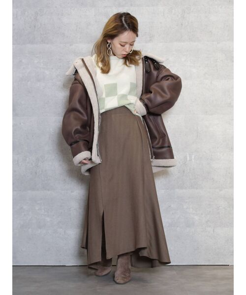 dazzlin（ダズリン）の「レザーライクボアブルゾン（ブルゾン・レディース・ブラック/ブラウン・FREE）」の21枚目の写真