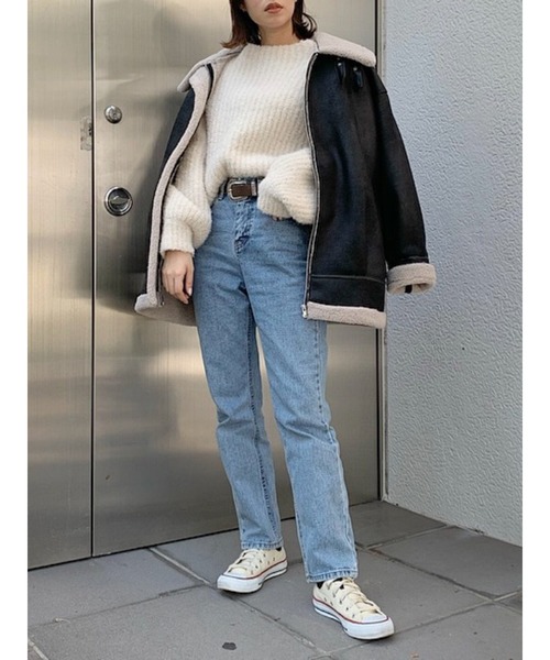 dazzlin（ダズリン）の「レザーライクボアブルゾン（ブルゾン・レディース・ブラック/ブラウン・FREE）」の9枚目の写真