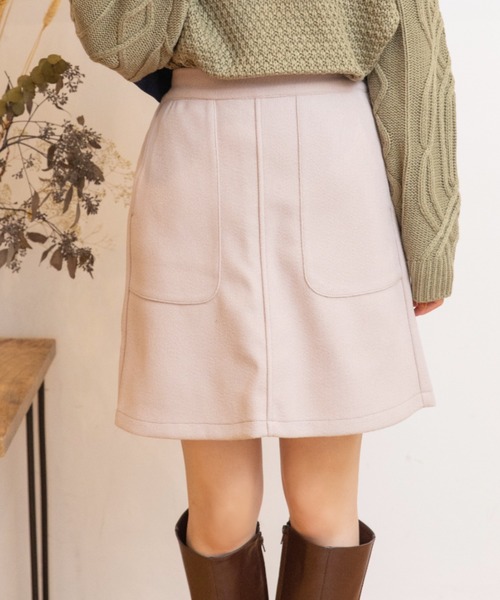 Mysa&Liina（ミーサリーナ）の「台形ミニスカート（スカート・レディース・ブラック/ピンク/A/B/キナリ・M）」の2枚目の写真