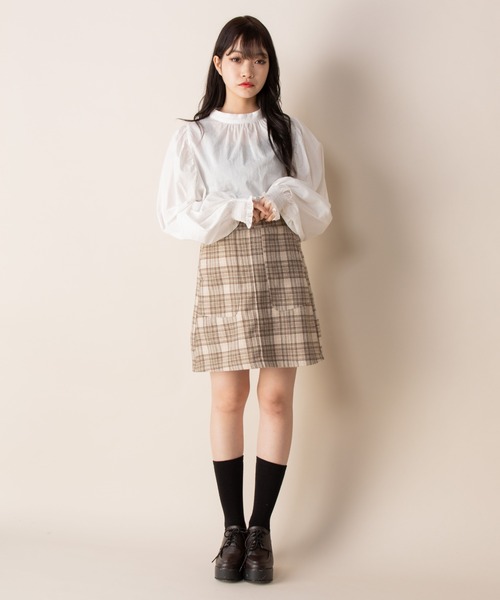 Mysa&Liina（ミーサリーナ）の「台形ミニスカート（スカート・レディース・ブラック/ピンク/A/B/キナリ・M）」の7枚目の写真