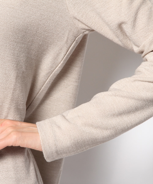 mystic（ミスティック）の「襟レースニットソープルオーバー（Tシャツ/カットソー・レディース・ベージュ/ピンクベージュ/ネイビー/ブラック・ﾌﾘ-）」の5枚目の写真