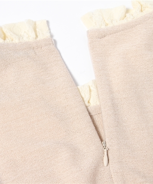 mystic（ミスティック）の「襟レースニットソープルオーバー（Tシャツ/カットソー・レディース・ベージュ/ピンクベージュ/ネイビー/ブラック・ﾌﾘ-）」の8枚目の写真