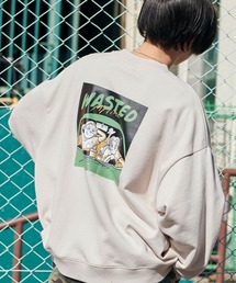 TC裏毛 オーバーサイズプルオーバースウェット/カレッジプリント