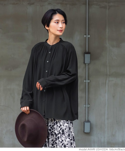 coca（coca）（コカ）の「＼＼新色登場／／サテンボタンブラウス（シャツ/ブラウス・レディース・グレー系その他/ホワイト/ブラック/ライトブルー/パープル/ブラウン/マスタード・ONE SIZE）」の22枚目の写真