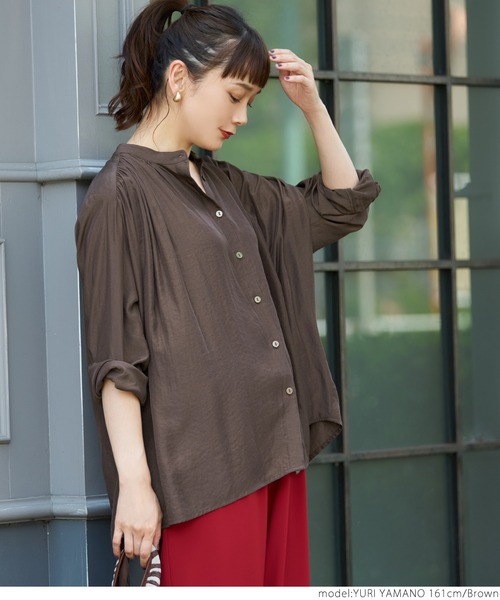 coca（coca）（コカ）の「＼＼新色登場／／サテンボタンブラウス（シャツ/ブラウス・レディース・グレー系その他/ホワイト/ブラック/ライトブルー/パープル/ブラウン/マスタード・ONE SIZE）」の12枚目の写真