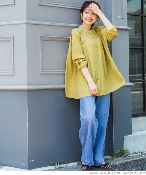 coca（coca）（コカ）の「＼＼新色登場／／サテンボタンブラウス（シャツ/ブラウス・レディース・グレー系その他/ホワイト/ブラック/ライトブルー/パープル/ブラウン/マスタード・ONE SIZE）」の16枚目の写真