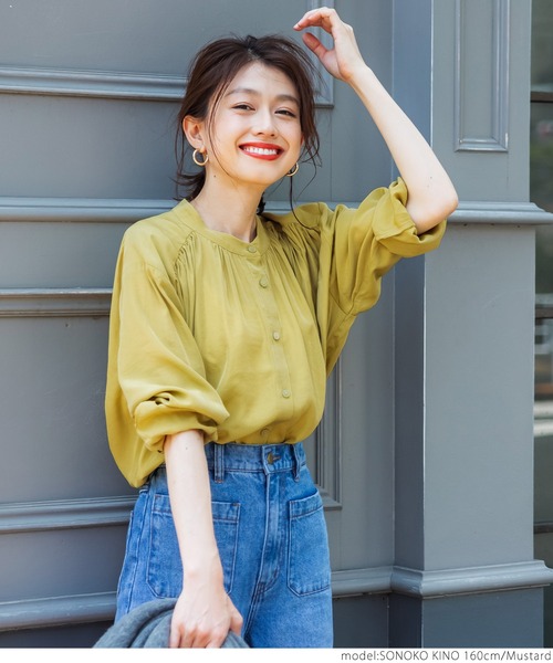 coca（coca）（コカ）の「＼＼新色登場／／サテンボタンブラウス（シャツ/ブラウス・レディース・グレー系その他/ホワイト/ブラック/ライトブルー/パープル/ブラウン/マスタード・ONE SIZE）」の17枚目の写真