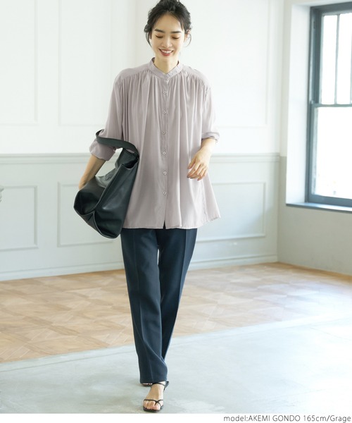 coca（coca）（コカ）の「＼＼新色登場／／サテンボタンブラウス（シャツ/ブラウス・レディース・グレー系その他/ホワイト/ブラック/ライトブルー/パープル/ブラウン/マスタード・ONE SIZE）」の19枚目の写真