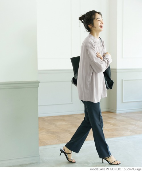 coca（coca）（コカ）の「＼＼新色登場／／サテンボタンブラウス（シャツ/ブラウス・レディース・グレー系その他/ホワイト/ブラック/ライトブルー/パープル/ブラウン/マスタード・ONE SIZE）」の20枚目の写真