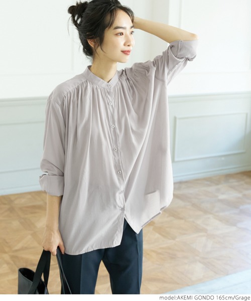 coca（coca）（コカ）の「＼＼新色登場／／サテンボタンブラウス（シャツ/ブラウス・レディース・グレー系その他/ホワイト/ブラック/ライトブルー/パープル/ブラウン/マスタード・ONE SIZE）」の21枚目の写真