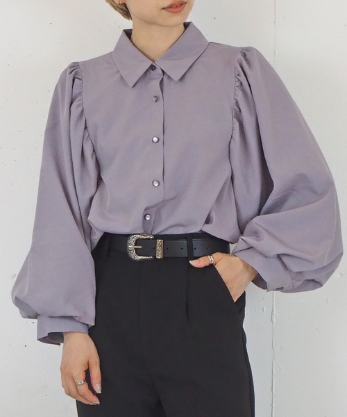 tiptop（ティップトップ）の「レース襟付き2wayブラウス（シャツ/ブラウス・レディース・オフホワイト/A/ブラック/グリーン/ブルー/ラベンダー/B/C/F・FREE）」の5枚目の写真