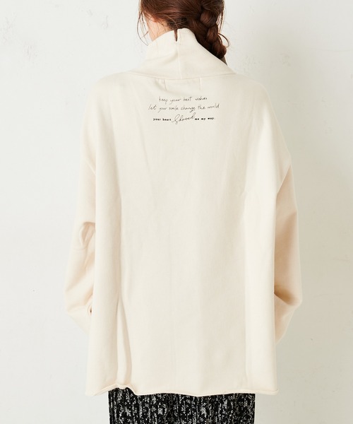 PUAL CE CIN(ピュアルセシン)の「裏毛ロゴプリントハイネックプルオーバー(Tシャツ/カットソー・レディース・ナチュラル/チャコールグレー・FREE)」の18枚目の写真