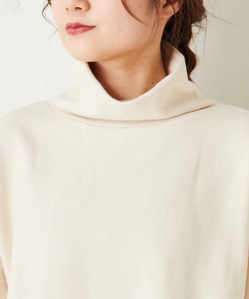 PUAL CE CIN(ピュアルセシン)の「裏毛ロゴプリントハイネックプルオーバー(Tシャツ/カットソー・レディース・ナチュラル/チャコールグレー・FREE)」の20枚目の写真