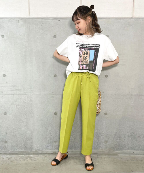 fredy emue（フレディエミュ）の「[新色追加]ストレッチツイルテーパードパンツ（その他パンツ・レディース・ブラック/ピンク/ネイビー/イエロー/ベージュ/ダークブラウン/グリーン系その他・36/40/34/38）」の12枚目の写真