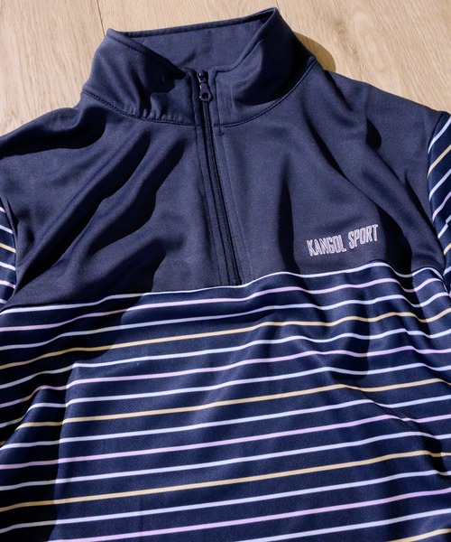 KANGOL SPORT(カンゴールスポーツ)の「【30】〔KANGOL SPORT/カンゴールスポーツ〕ハイネック DRYボーダー ハーフZIP7分袖プルオーバー(Tシャツ/カットソー・レディース・グレー/ネイビー/グリーン/ピンク・LARGE/MEDIUM/X-LARGE)」の17枚目の写真