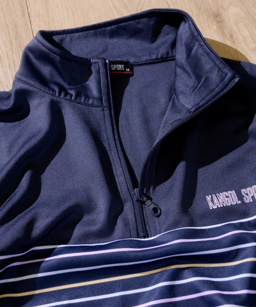 KANGOL SPORT(カンゴールスポーツ)の「【30】〔KANGOL SPORT/カンゴールスポーツ〕ハイネック DRYボーダー ハーフZIP7分袖プルオーバー(Tシャツ/カットソー・レディース・グレー/ネイビー/グリーン/ピンク・LARGE/MEDIUM/X-LARGE)」の15枚目の写真