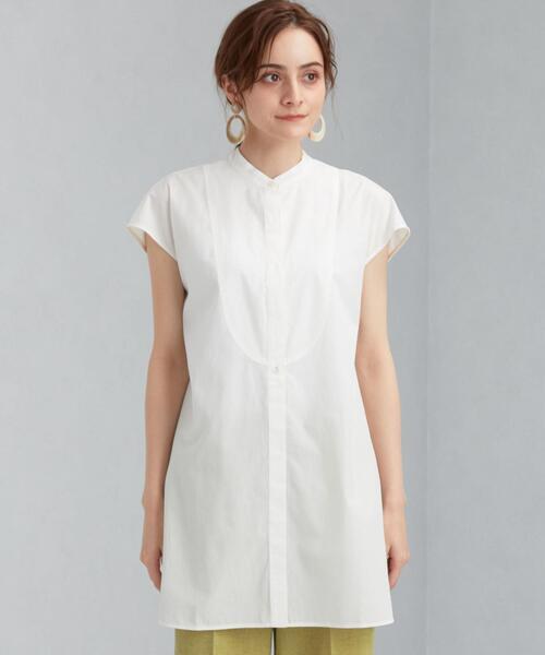 green label relaxing（グリーンレーベルリラクシング）の「FFC デザイン ヨーク フレンチスリーブ シャツ（シャツ/ブラウス・レディース・ライラック/コバルトブルー/ライム/ダークグレー/オフホワイト・FREE）」の6枚目の写真