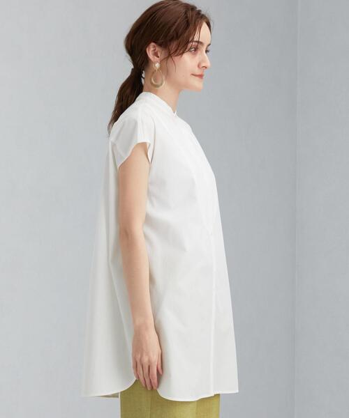 green label relaxing（グリーンレーベルリラクシング）の「FFC デザイン ヨーク フレンチスリーブ シャツ（シャツ/ブラウス・レディース・ライラック/コバルトブルー/ライム/ダークグレー/オフホワイト・FREE）」の7枚目の写真