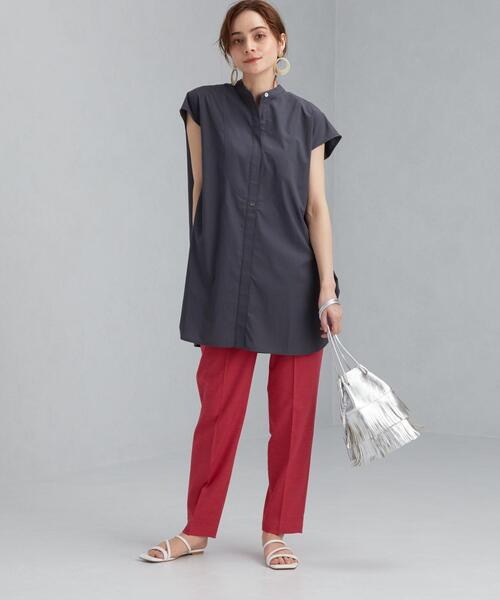 green label relaxing（グリーンレーベルリラクシング）の「FFC デザイン ヨーク フレンチスリーブ シャツ（シャツ/ブラウス・レディース・ライラック/コバルトブルー/ライム/ダークグレー/オフホワイト・FREE）」の20枚目の写真