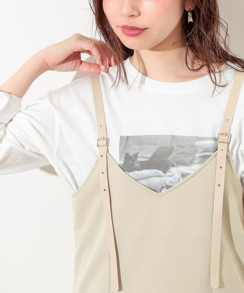natural couture（ナチュラルクチュール）の「合皮サス付マーメイドジャンバースカート（ワンピース・レディース・ミント/モカ/グレイッシュベージュ・FREE）」の20枚目の写真