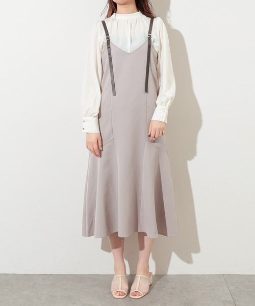 natural couture（ナチュラルクチュール）の「合皮サス付マーメイドジャンバースカート（ワンピース・レディース・ミント/モカ/グレイッシュベージュ・FREE）」の18枚目の写真