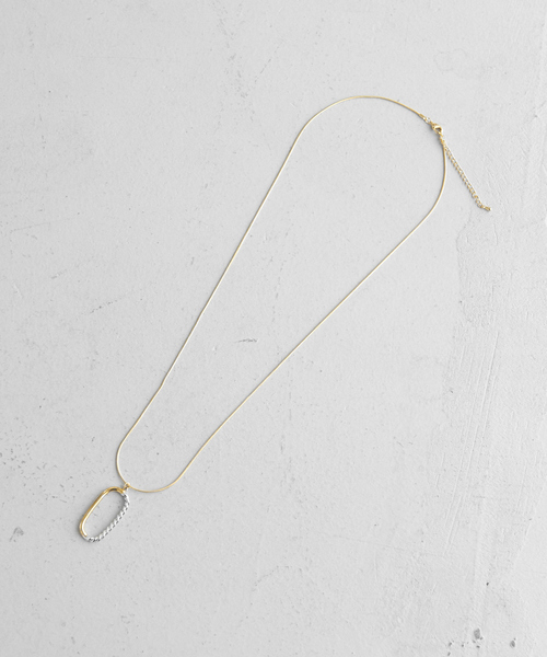 Abahouse Devinette（ドゥヴィネット）の「【9-22】ツイストオーバル配色ネックレス（ネックレス・レディース・ゴールド・フリー）」の8枚目の写真
