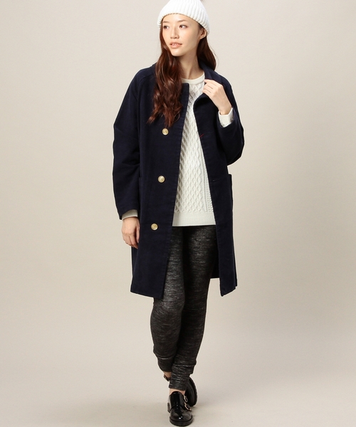 BEAUTY&YOUTH UNITED ARROWS（ビューティーアンドユースユナイテッドアローズ）の「BYBC DANTON モールスキンロングコート◆（その他アウター・レディース・ベージュ/ネイビー・34）」の14枚目の写真