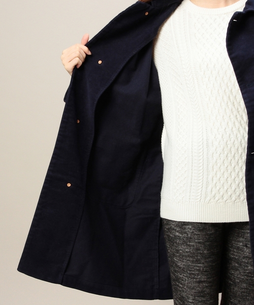 BEAUTY&YOUTH UNITED ARROWS（ビューティーアンドユースユナイテッドアローズ）の「BYBC DANTON モールスキンロングコート◆（その他アウター・レディース・ベージュ/ネイビー・34）」の8枚目の写真