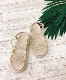 Factor= | コードレースアップ厚底フラットサンダル(サンダル)