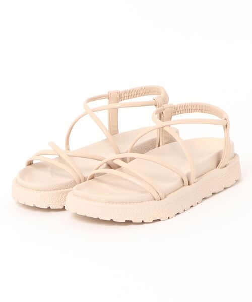 Factor=（ファクターイコール）の「コードレースアップ厚底フラットサンダル（サンダル・レディース・ブラック/アイボリー・S/M/L）」の11枚目の写真